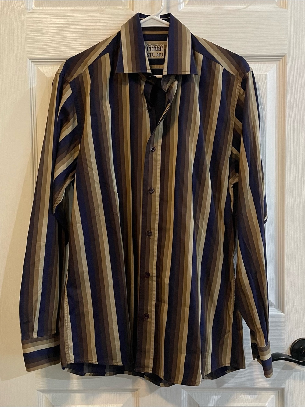 VTG Gianfranco Ferre Studio Made In Italy Striped Dress Shirt Mens 16.5 42